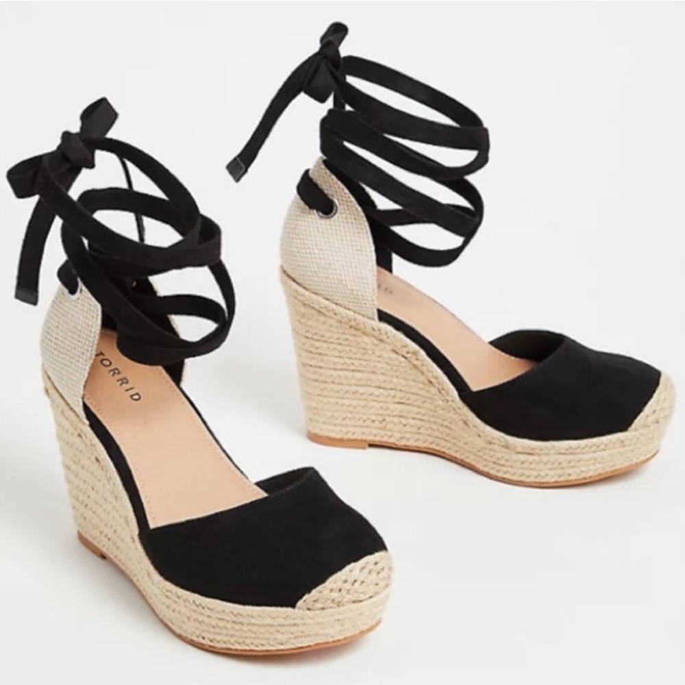 Torrid Ankle Wrap Wedge ~Closed Toe Espadrilles - image 3